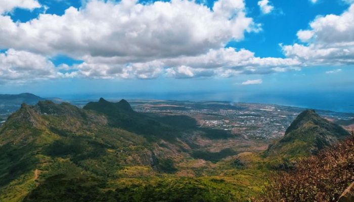Le Pouce Mountain in Mauritius, a nature lover's spot with scenic trails, lush vegetation, and panoramic views