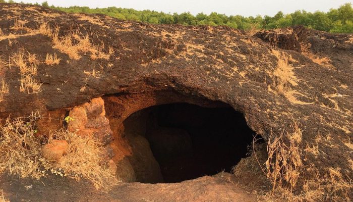 Shiva Cave, a sacred cavern in Gokarna, Karnataka, revered for its spiritual significance, rock formations, and tranquil ambiance